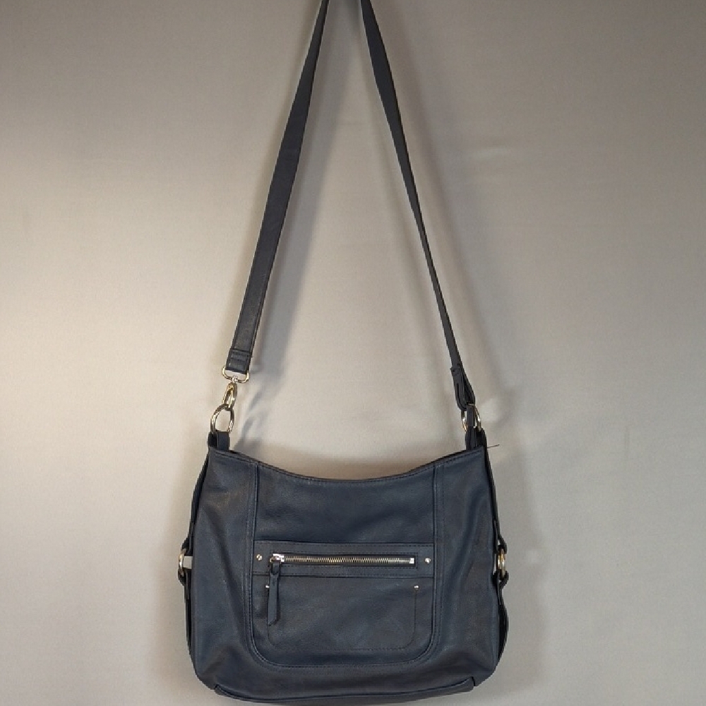 INC International Concepts Riverton Hobo Bag navy, Convertible Strap Faux Leathe